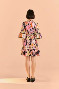 Farm Rio Black Enchanted Nature Mini Dress -Farm Rio Dress Shop 309357 04