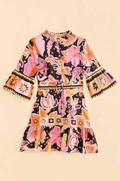 Farm Rio Black Enchanted Nature Mini Dress -Farm Rio Dress Shop 309357 06