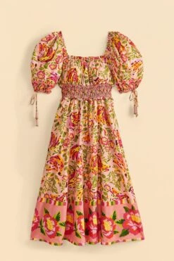 Farm Rio Pink Painted Bananas Midi Dress -Farm Rio Dress Shop 309358 06