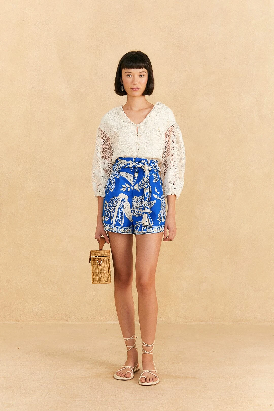 Farm Rio Blue Lace Banana Shorts 4 Farm Rio Blue Lace Banana Shorts - Image 2