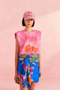 Farm Rio Blue Painted Jungle Mini Skirt