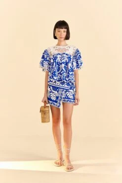 Farm Rio Navy Blue Jungle Scarf Mini Skirt -Farm Rio Dress Shop 309382 02