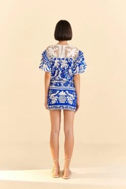 Farm Rio Navy Blue Jungle Scarf Mini Skirt -Farm Rio Dress Shop 309382 04