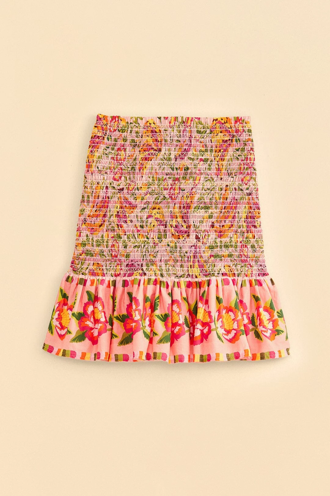Farm Rio Pink Painted Bananas Smocked Mini Skirt 8 Farm Rio Pink Painted Bananas Smocked Mini Skirt - Image 6