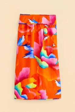 Farm Rio Red Ombre Chita Midi Skirt -Farm Rio Dress Shop 309389 06