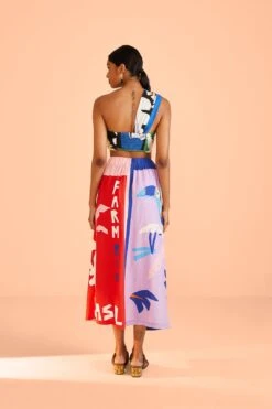 Farm Rio Brasil Bahia Scarves Midi Skirt -Farm Rio Dress Shop 309391 04