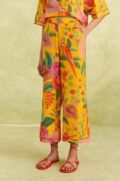Farm Rio Yellow Macaw Bloom Pants -Farm Rio Dress Shop 309404 03