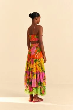 Farm Rio Orange Romantic Garden Crop Top -Farm Rio Dress Shop 309410 03