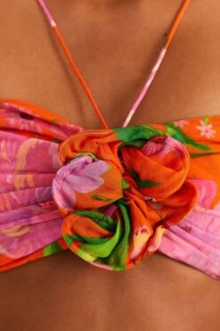 Farm Rio Orange Romantic Garden Crop Top -Farm Rio Dress Shop 309410 04