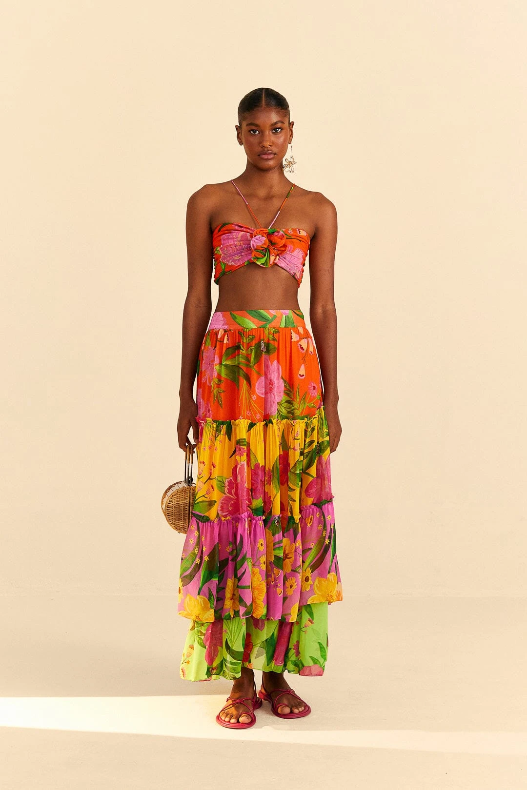 Farm Rio Mixed Romantic Garden Maxi Skirt 3 Farm Rio Mixed Romantic Garden Maxi Skirt