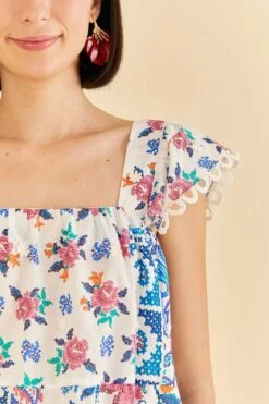 Farm Rio Off-White Romantic Bandanas Blouse -Farm Rio Dress Shop 309437 03