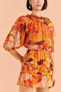 Farm Rio Beige Jungle Panther Mini Skirt -Farm Rio Dress Shop 309452 03