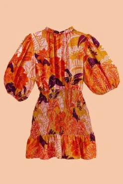 Farm Rio Beige Jungle Panther Lenzing™ Ecovero™ Viscose Mini Dress -Farm Rio Dress Shop 309469 06