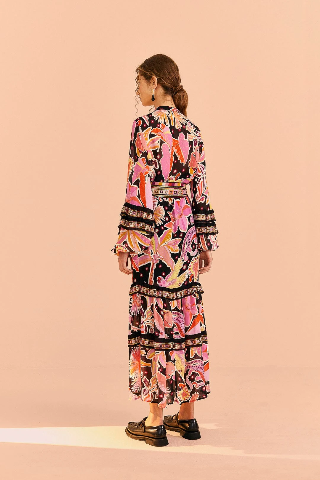 Farm Rio Black Enchanted Nature Midi Dress 6 Farm Rio Black Enchanted Nature Midi Dress - Image 4