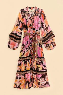 Farm Rio Black Enchanted Nature Midi Dress 13 Farm Rio Black Enchanted Nature Midi Dress -Farm Rio Dress Shop 309488 06