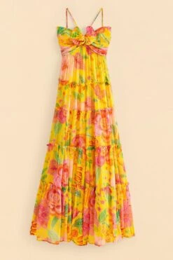 Farm Rio Yellow Macaw Bloom Maxi Dress -Farm Rio Dress Shop 309490 06