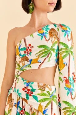 Farm Rio Tropical Paradise One Shoulder Midi Dress -Farm Rio Dress Shop 309497 03