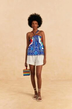 Farm Rio Off-White Flower Tapestry Blouse -Farm Rio Dress Shop 309502 02