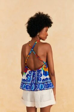 Farm Rio Off-White Flower Tapestry Blouse -Farm Rio Dress Shop 309502 04