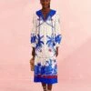 Farm Rio Off-White Jungle Chic Midi Dress -Farm Rio Dress Shop 309509 01