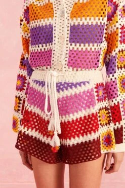 Farm Rio Mixed Crochet Stripes Shorts -Farm Rio Dress Shop 309542 03