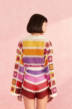 Farm Rio Mixed Crochet Stripes Shorts -Farm Rio Dress Shop 309542 04