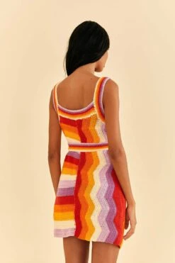 Farm Rio Multi Stripes Crochet Dress -Farm Rio Dress Shop 309551 04