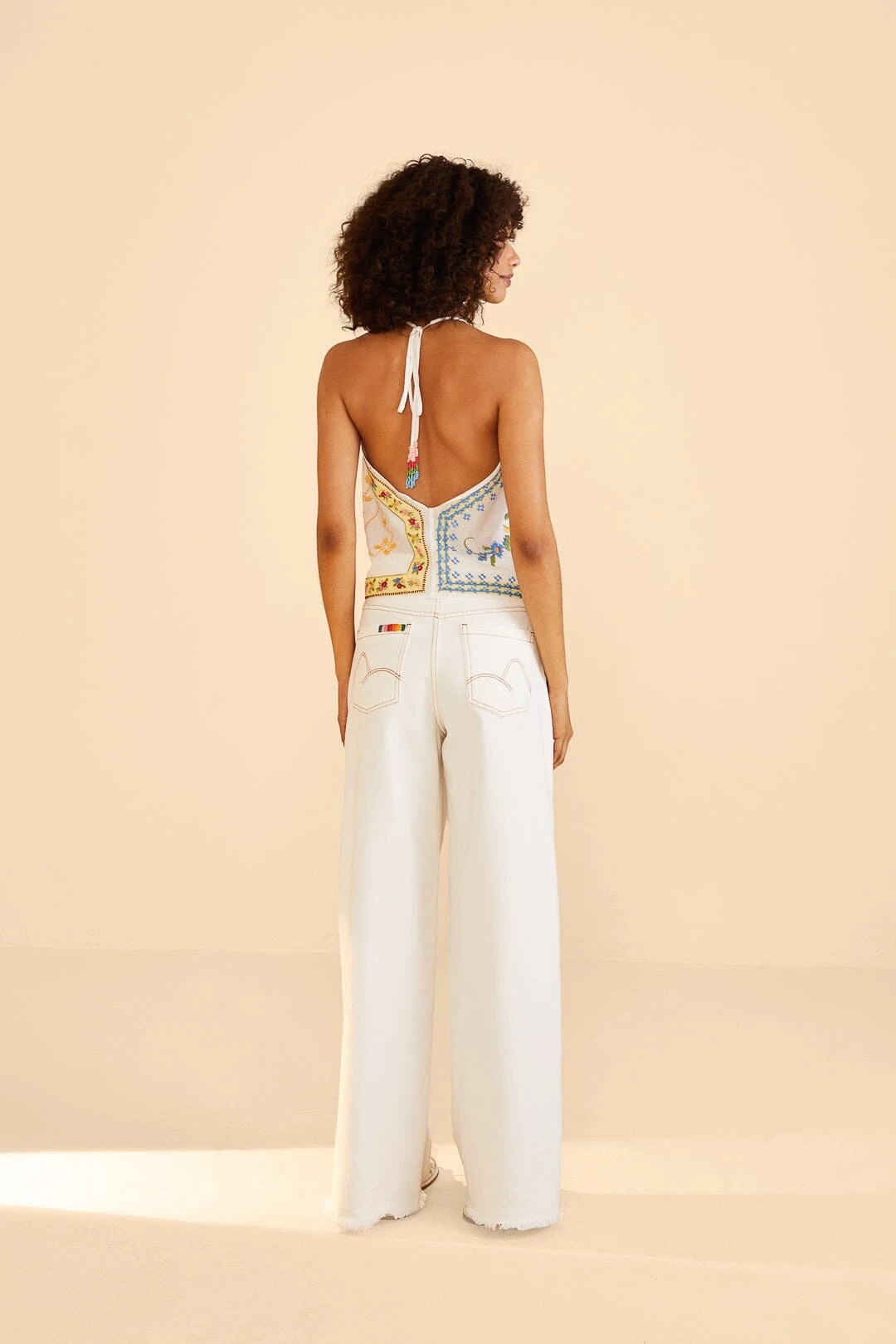 Farm Rio Embroidered Floral Twill Pants 6 Farm Rio Embroidered Floral Twill Pants - Image 4