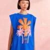 Farm Rio Blue Kissed By The Sun Organic Cotton T-Shirt