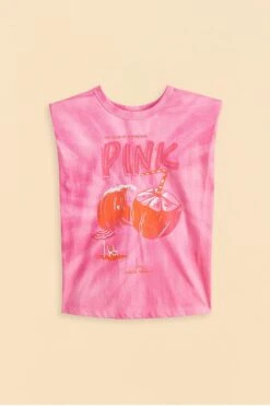 Farm Rio Pink Coconut Organic Cotton T-Shirt -Farm Rio Dress Shop 309575 06
