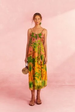 Farm Rio Sunrise Scenario Halter Dress