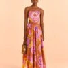 Farm Rio Embroidered Flower Top Maxi Dress