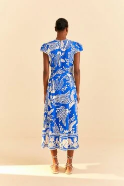 Farm Rio Blue Lace Banana Midi Dress -Farm Rio Dress Shop 309601 03