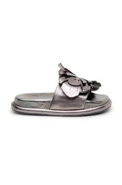 Farm Rio Metallic Silver Monstera Anatomic Slide Sandal -Farm Rio Dress Shop 309855 03