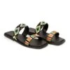 Farm Rio Black Beaded Square Toe Slide Sandal -Farm Rio Dress Shop 309894 01