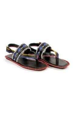 Farm Rio Colorful Embroidered Flat Sandal