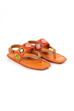 Farm Rio Caramel Crochet Flat Sandal