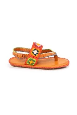 Farm Rio Caramel Crochet Flat Sandal -Farm Rio Dress Shop 309904 03