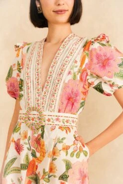 Farm Rio Off-White Macaw Bloom Organic Cotton Romper -Farm Rio Dress Shop 310216 03