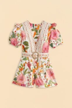Farm Rio Off-White Macaw Bloom Organic Cotton Romper -Farm Rio Dress Shop 310216 06