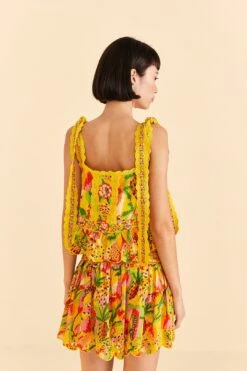 Farm Rio Yellow Fruits Paradise Mini Skirt -Farm Rio Dress Shop 310218 04