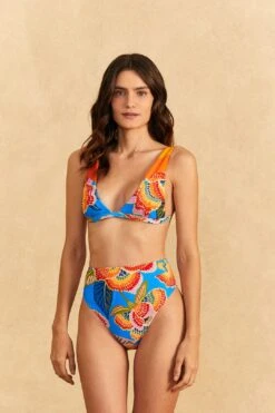 Farm Rio Dewdrop Spectrum High Waisted Bikini Bottom