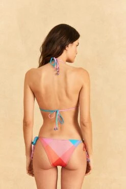 Farm Rio Blue Painted Birds Plaid Triangle Bikini Top 10 Farm Rio Blue Painted Birds Plaid Triangle Bikini Top -Farm Rio Dress Shop 310548 04