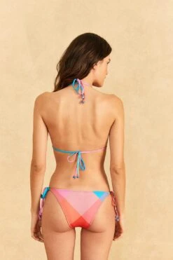 Farm Rio Blue Painted Birds Plaid Side Tie Bikini Bottom 8 Farm Rio Blue Painted Birds Plaid Side Tie Bikini Bottom -Farm Rio Dress Shop 310549 03