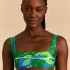 Farm Rio Blue Banana Leaves Bikini Top -Farm Rio Dress Shop 310562 01
