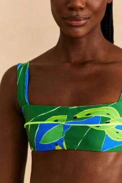 Farm Rio Blue Banana Leaves Bikini Top -Farm Rio Dress Shop 310562 02