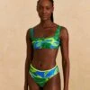 Farm Rio Blue Banana Leaves Bikini Bottom