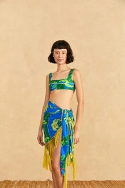 Farm Rio Blue Banana Leaves Sarong