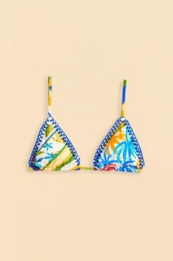 Farm Rio Bahia Mixed Scarves Triangle Bikini Top -Farm Rio Dress Shop 310569 04