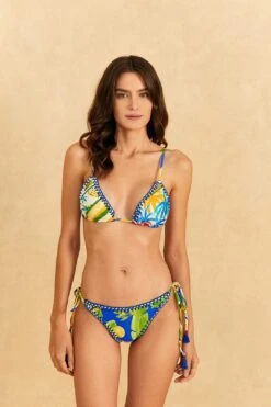 Farm Rio Bahia Mixed Scarves Side Tie Bikini Bottom